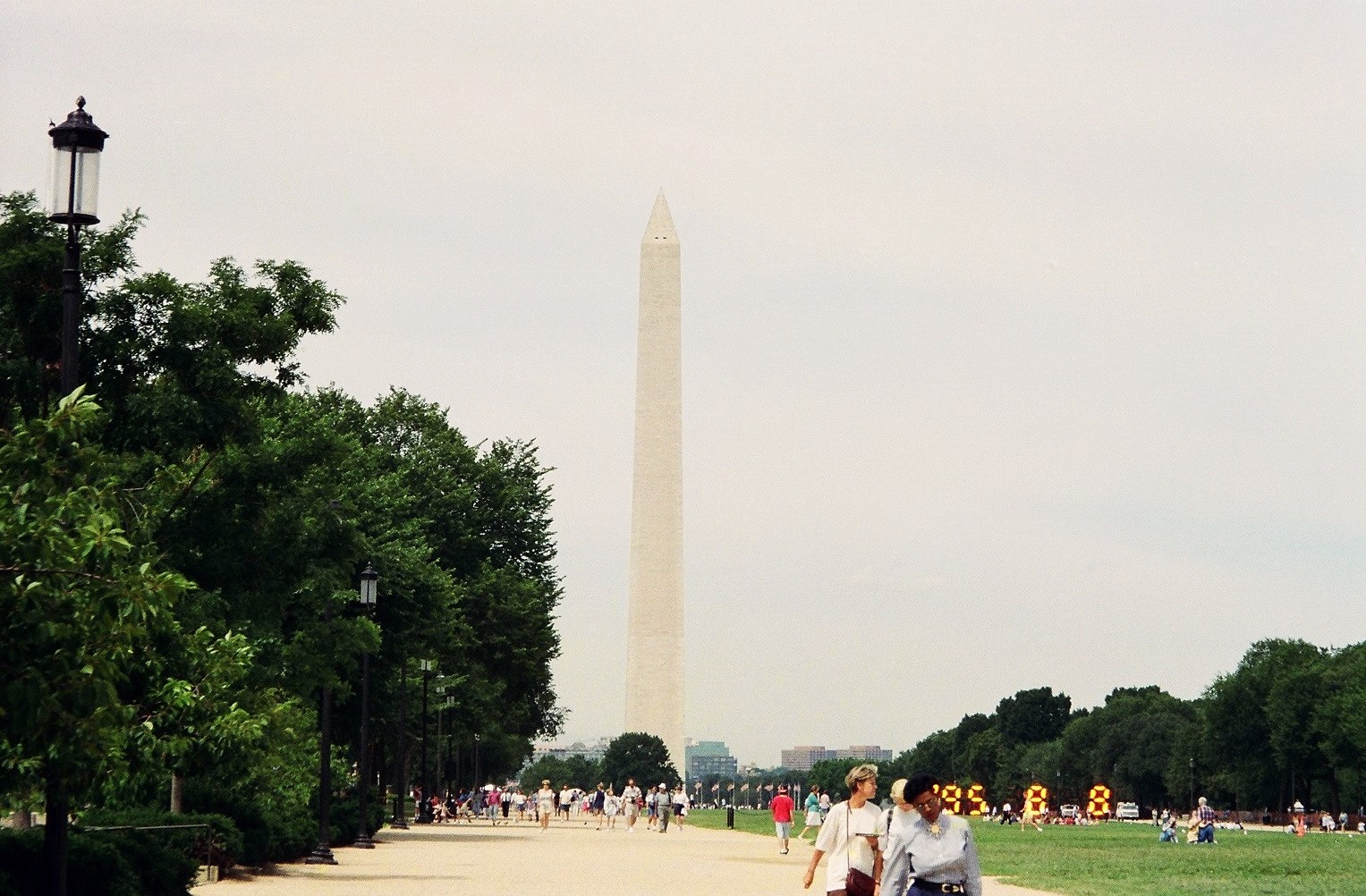 Washington Monument in the Mall in D. C., U. S. A.